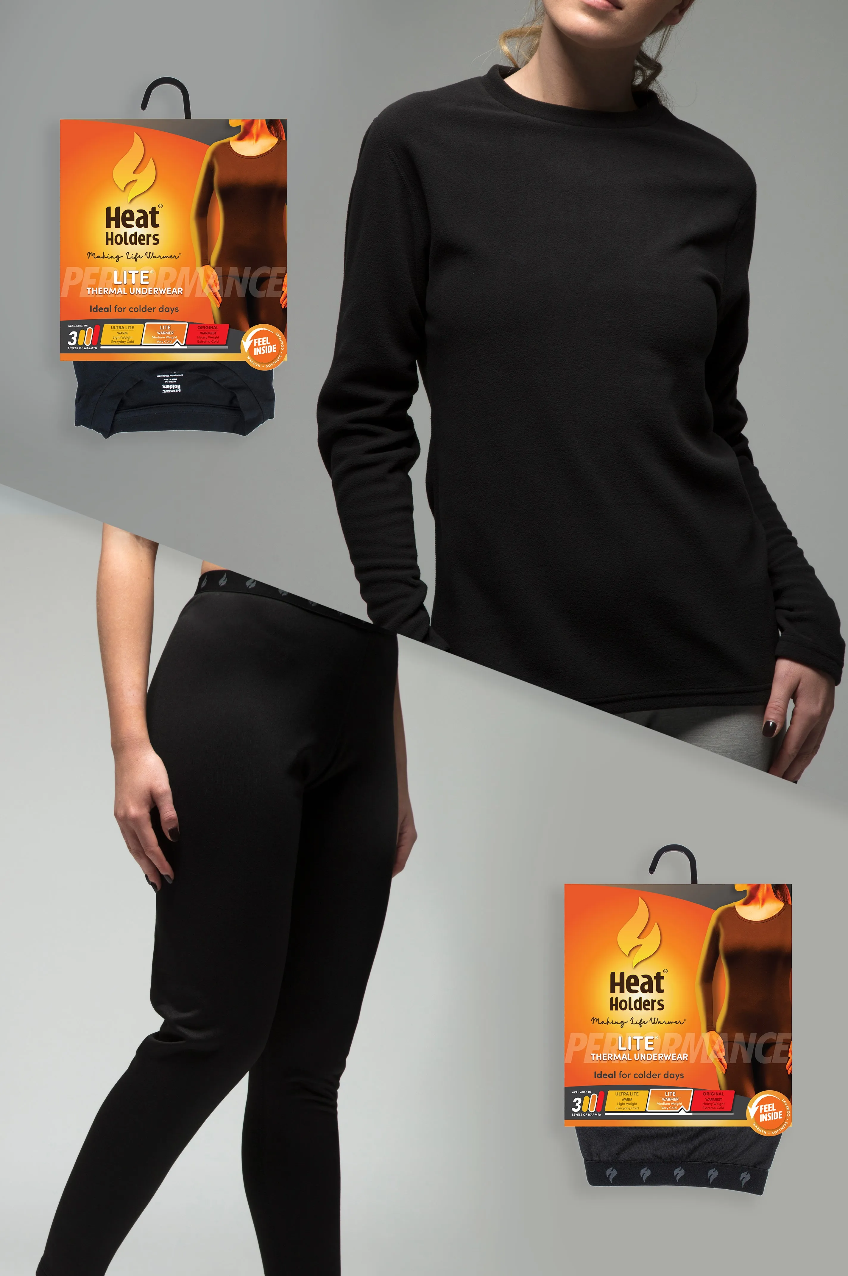 Women's Lite Base Layer Set in Black sold by Heat Holders product image thumbnail 2