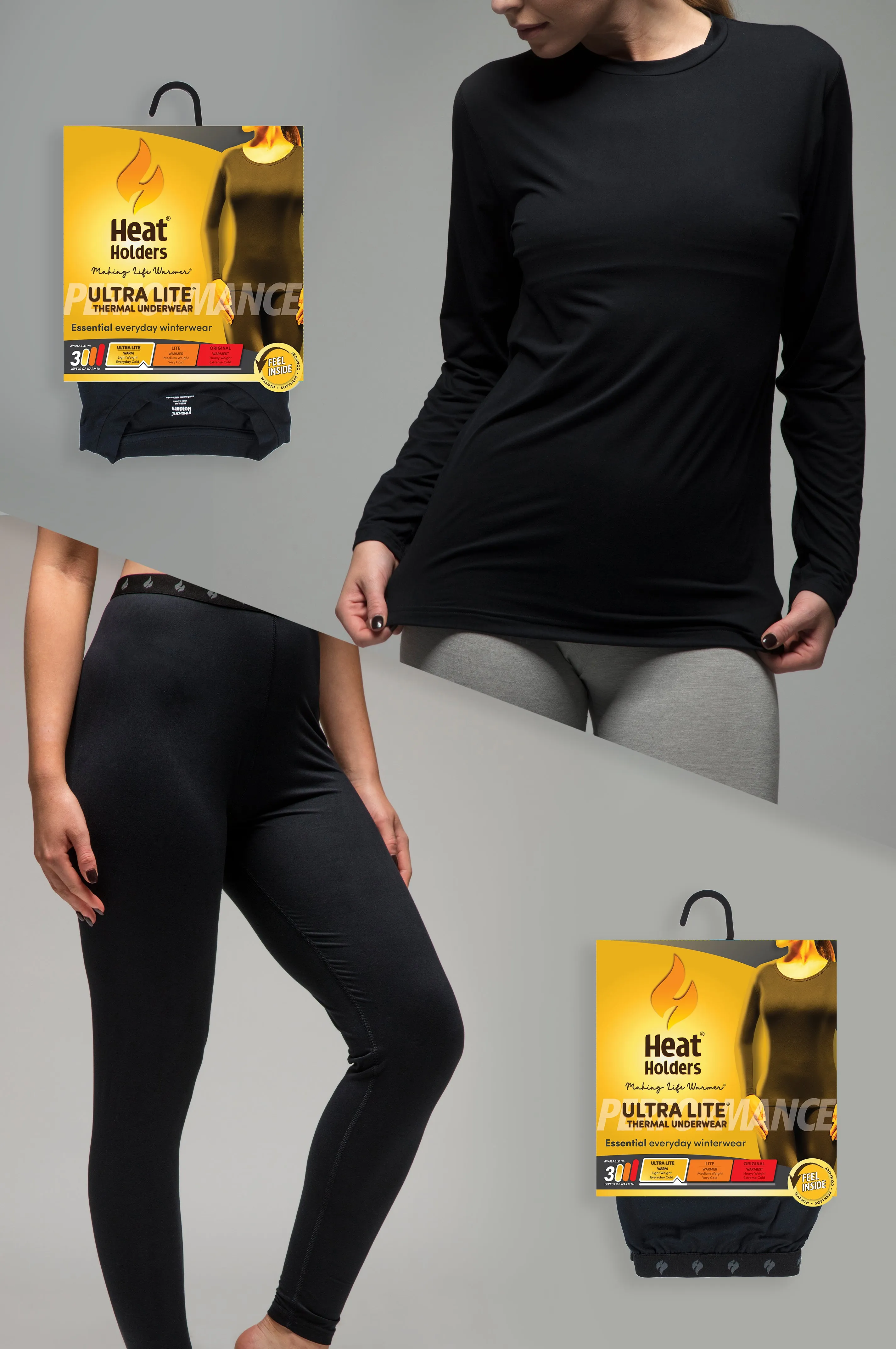 Women's Ultra Lite Base Layer Set in Black sold by Heat Holders product image thumbnail 2