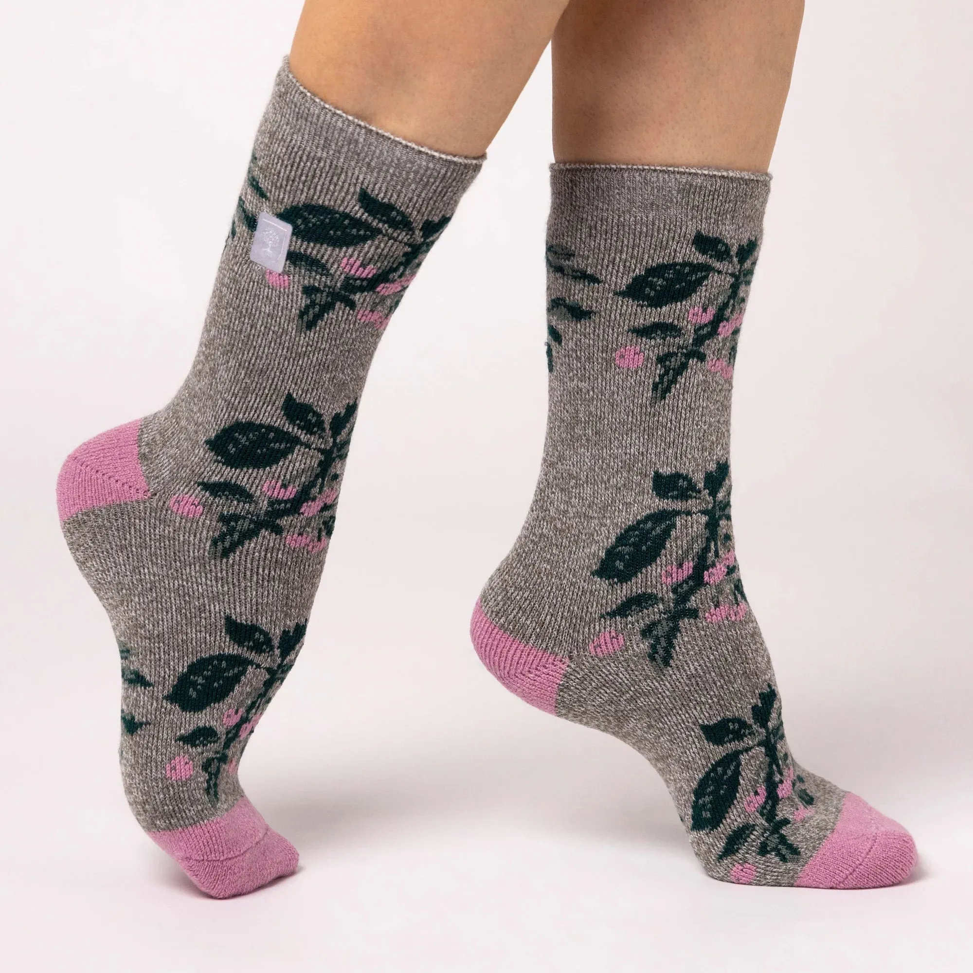 Women's Lite RHS Berries Crew Sock Grey sold by Heat Holders product image thumbnail 3