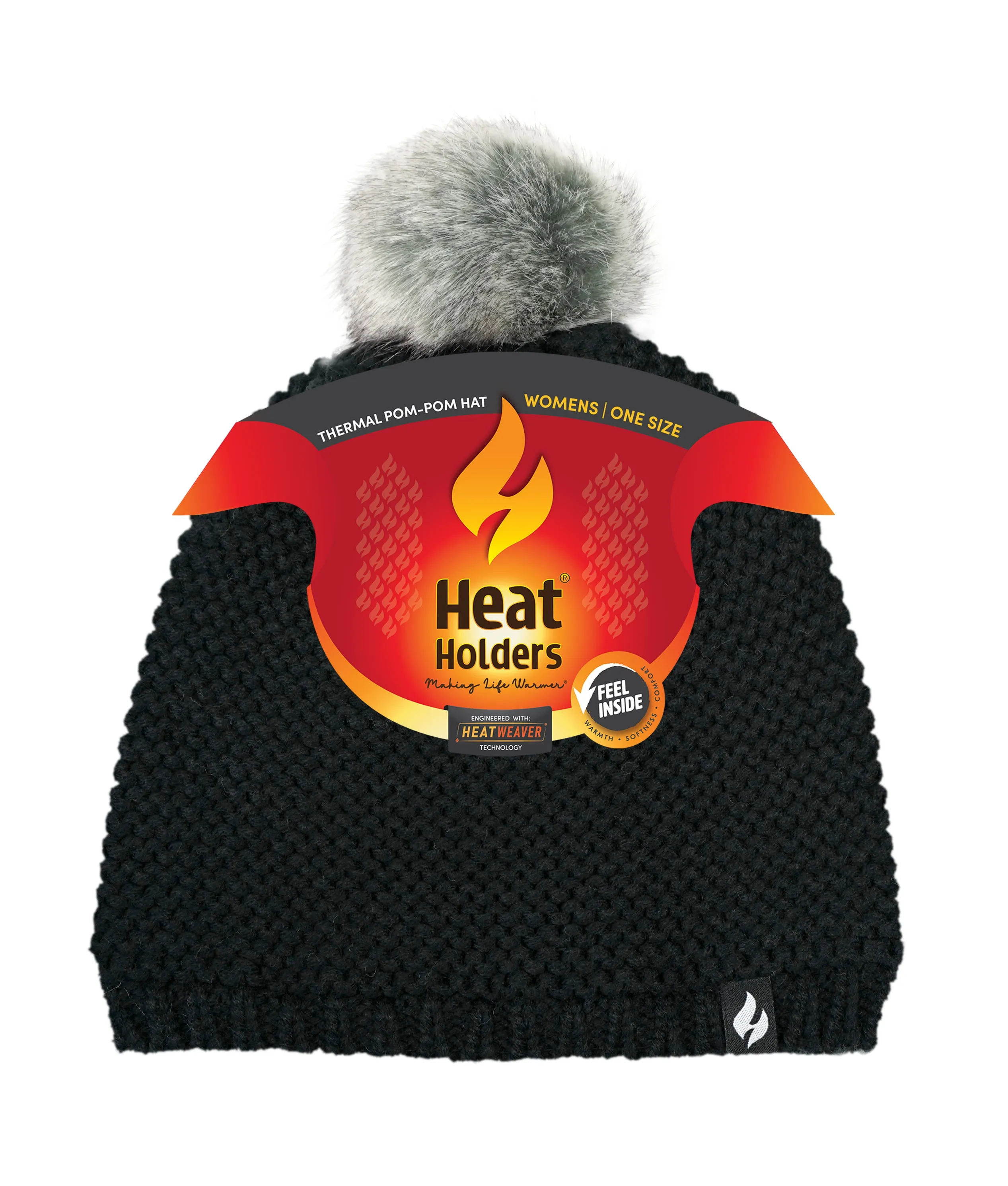 Women's Paris Purl Stitch Knit Hat With Pom Pom sold by Heat Holders