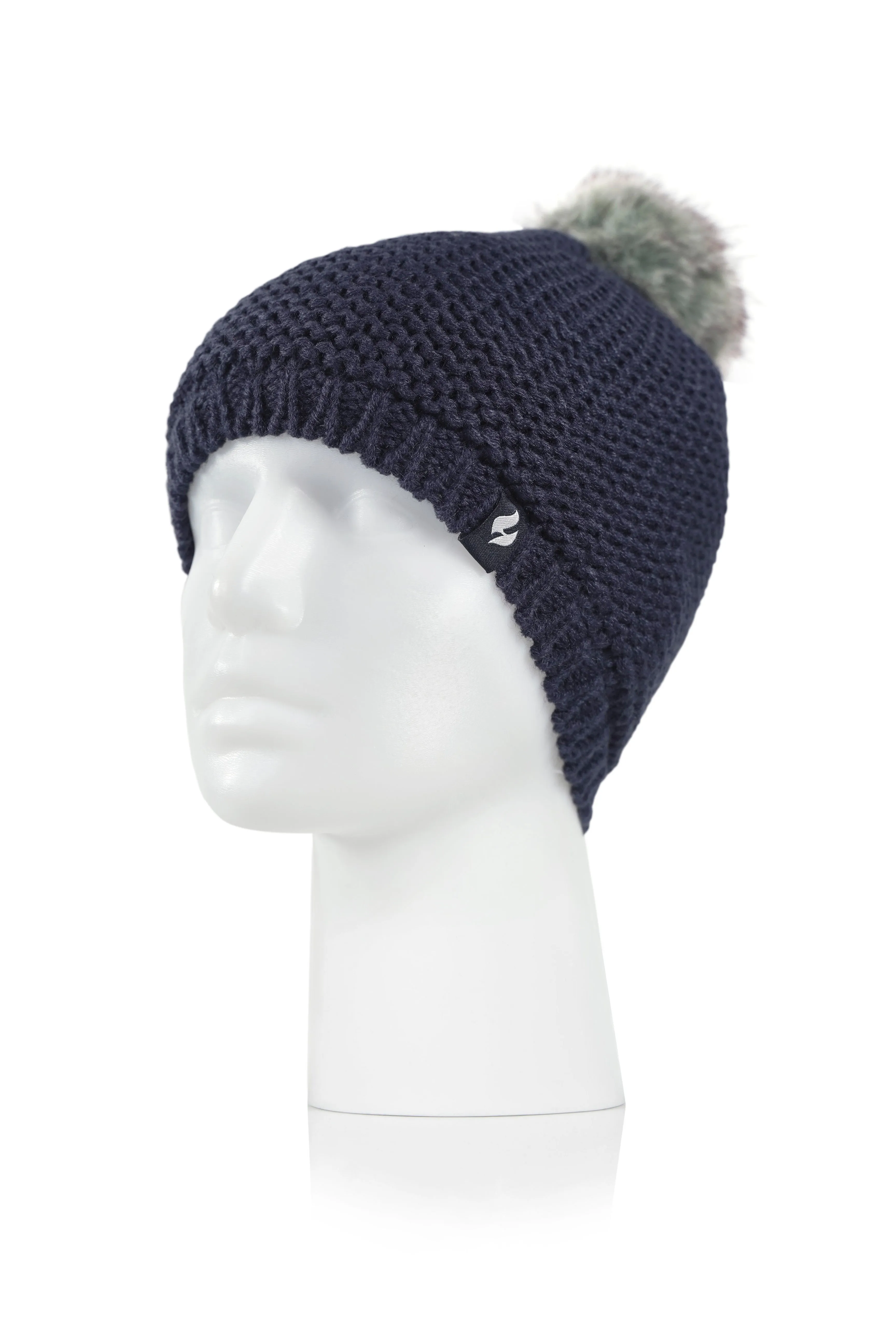 Women's Paris Purl Stitch Knit Hat With Pom Pom sold by Heat Holders product image thumbnail 3