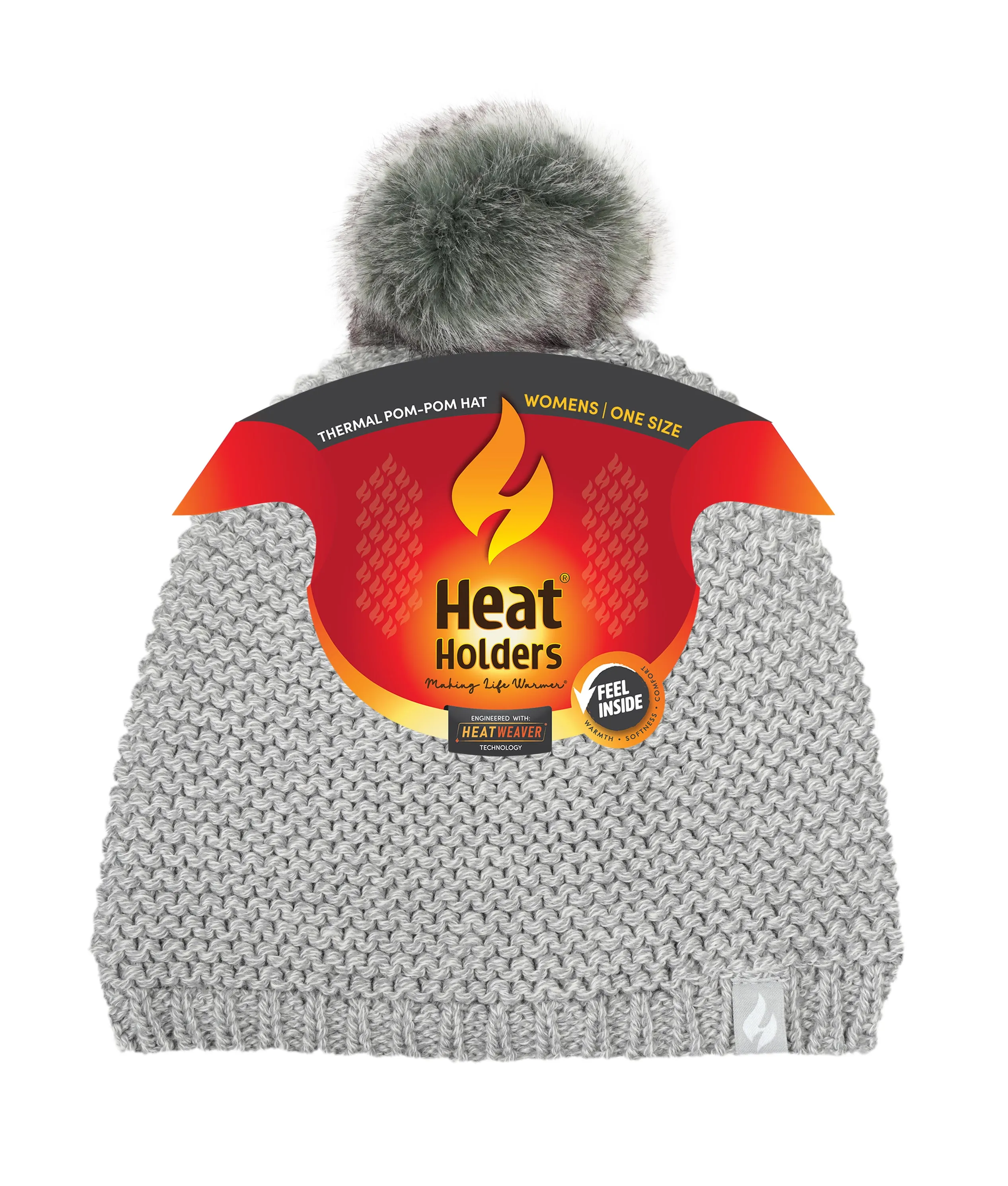 Women's Paris Purl Stitch Knit Hat With Pom Pom sold by Heat Holders product image thumbnail 5