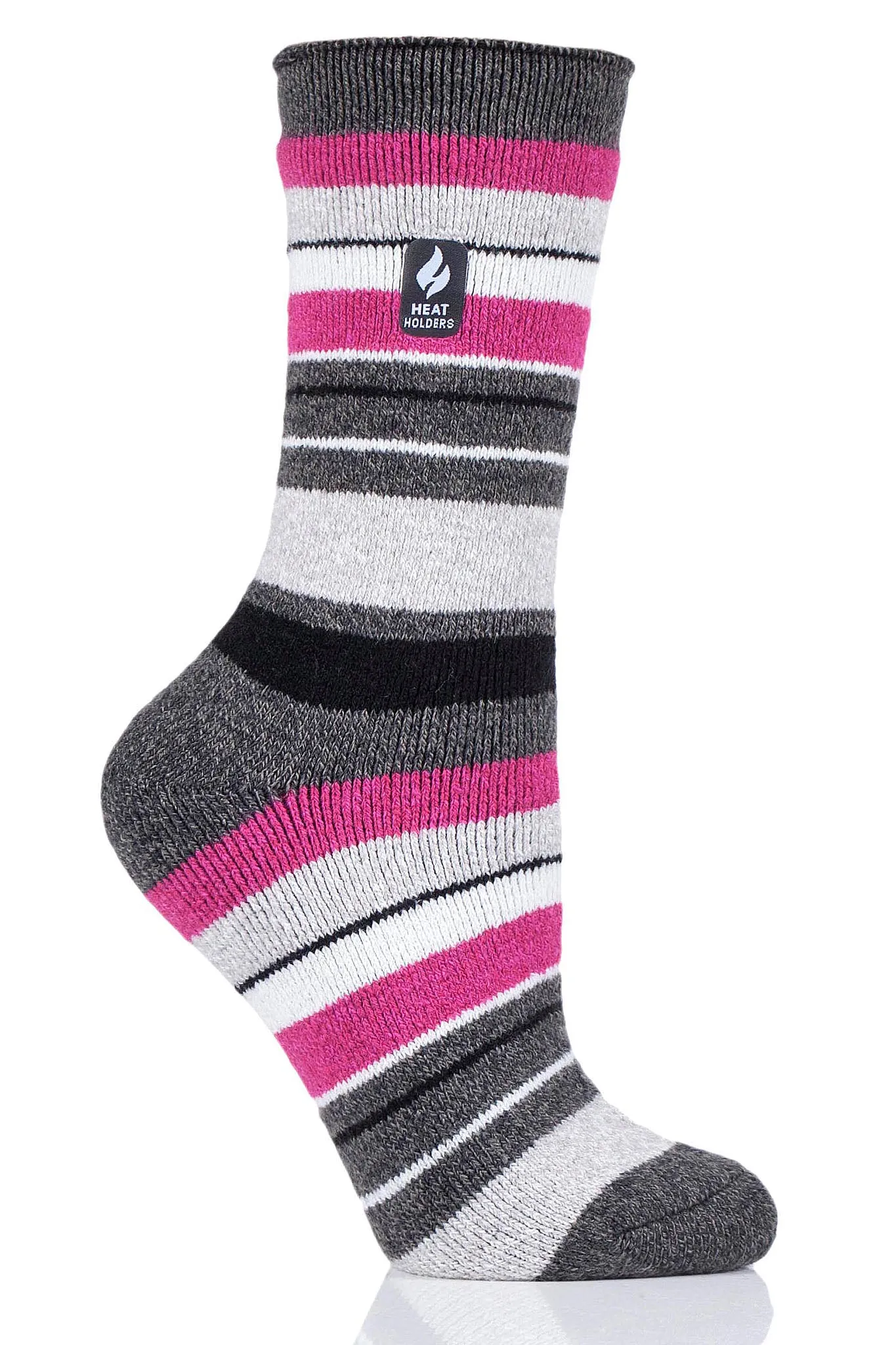 Women's Peony LITE™ Multi Stripe Crew Socks sold by Heat Holders product image thumbnail 3