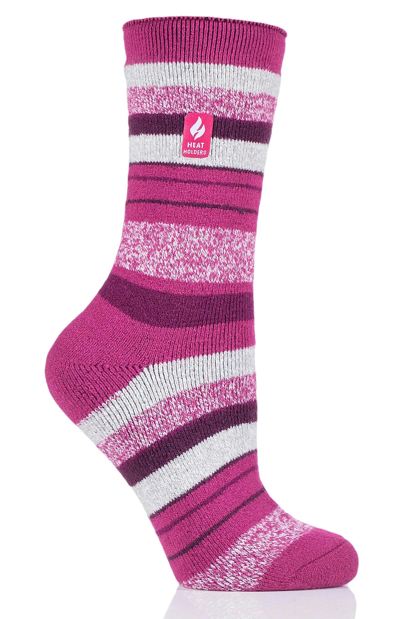 Women's Peony LITE™ Multi Stripe Crew Socks sold by Heat Holders product image thumbnail 2