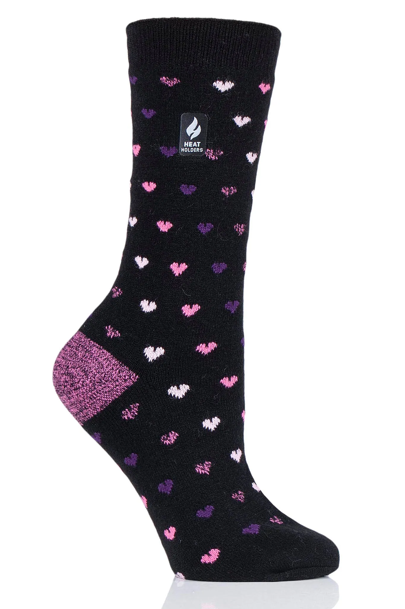 Women's Orchid ULTRA LITE™ Hearts Crew Socks sold by Heat Holders product image thumbnail 4