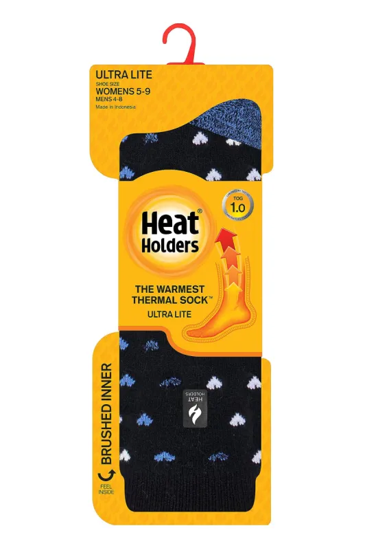 Women's Orchid ULTRA LITE™ Hearts Crew Socks sold by Heat Holders