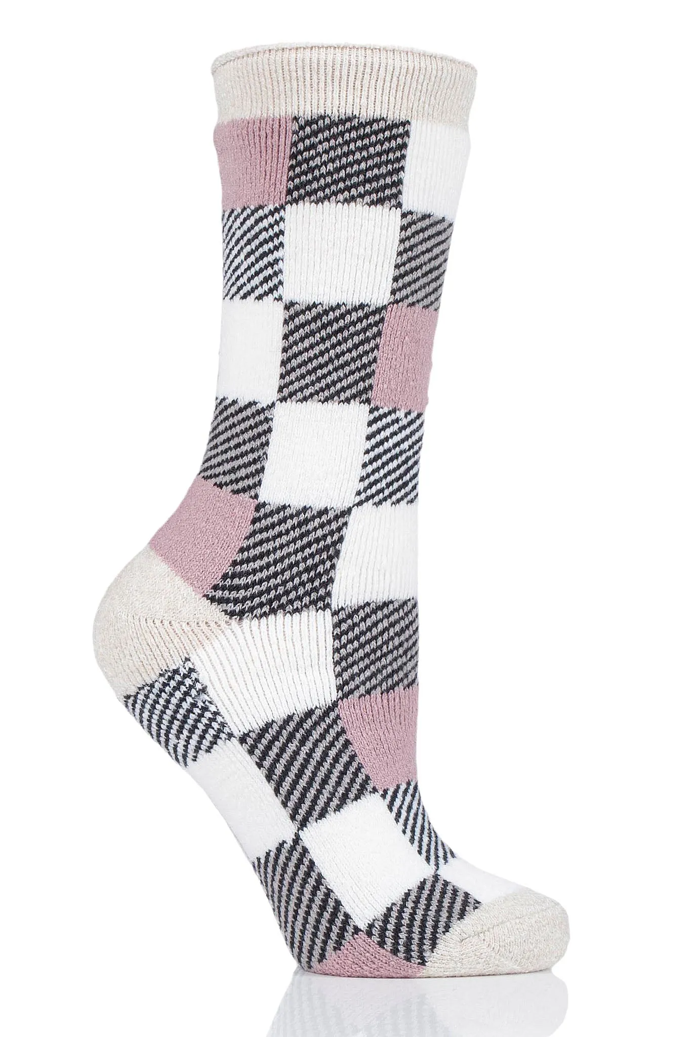 Women's Britney LITE™ Buffalo Checked Crew Socks sold by Heat Holders product image thumbnail 2