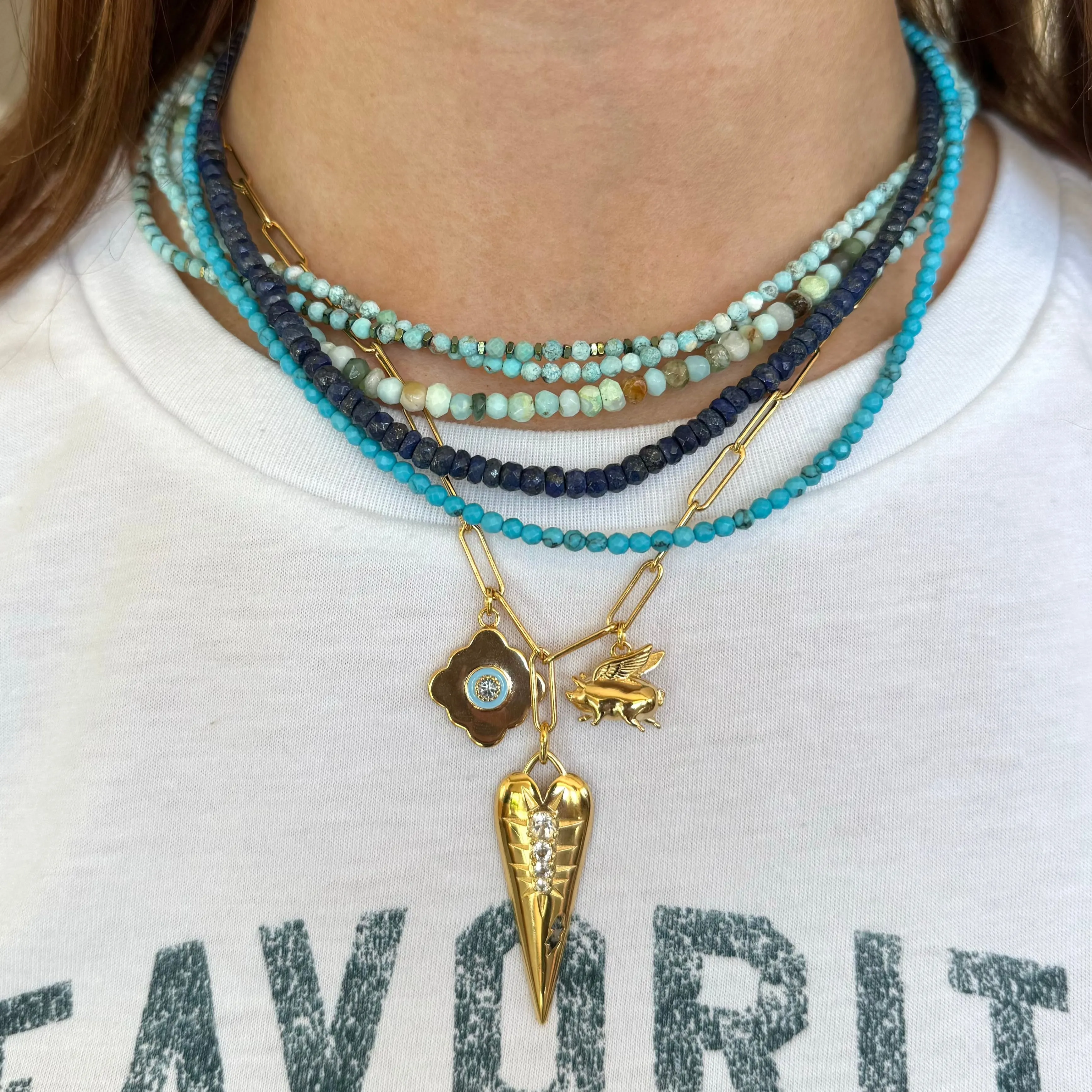 Teeny Natural Turquoise Gemstone Necklace sold by HART product image thumbnail 3