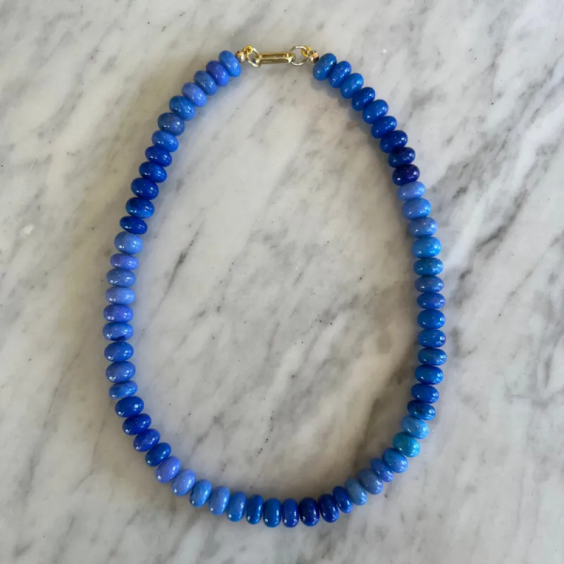 Shaded Indigo Blue Opal Gemstone Necklace sold by HART