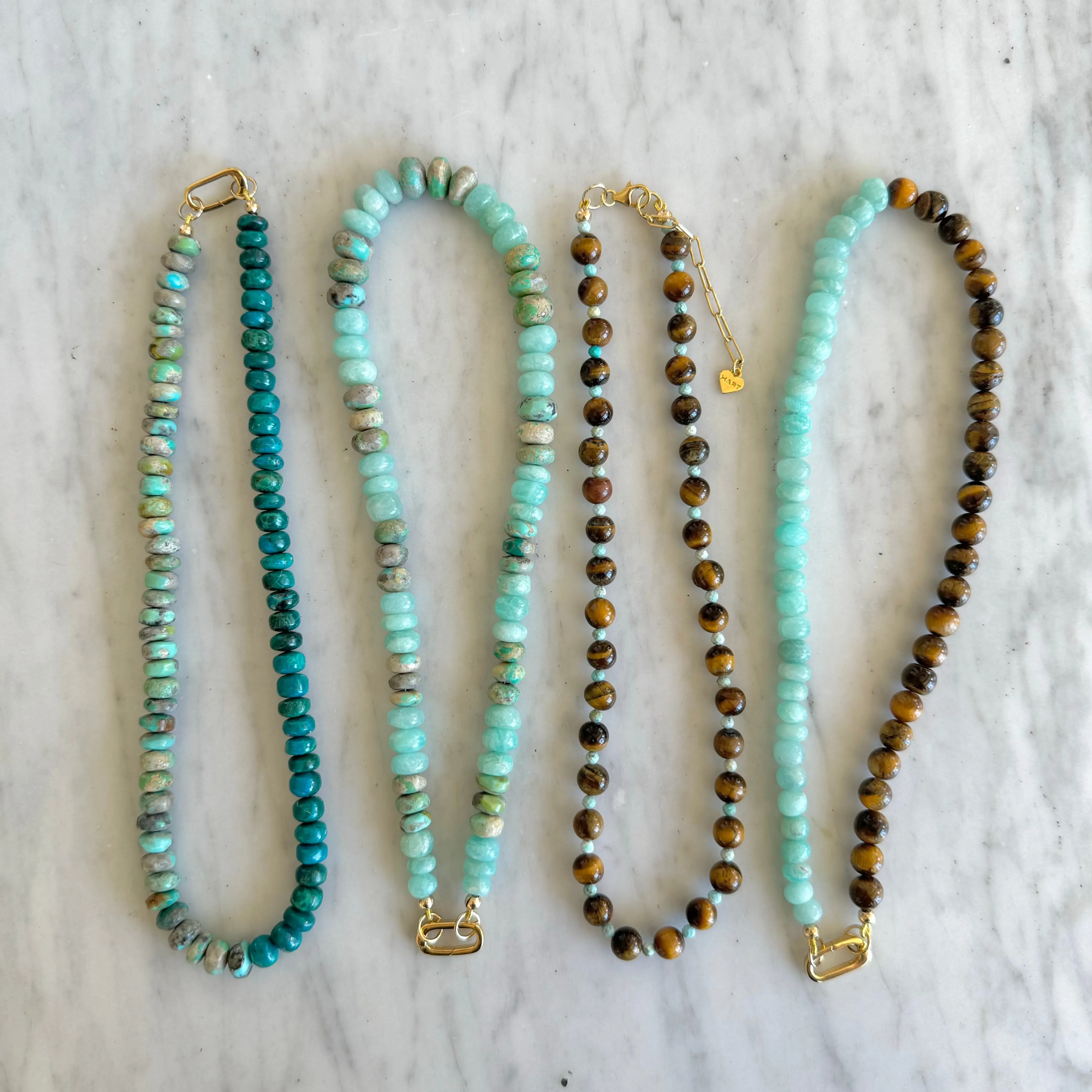 3x3 Amazonite & Natural Turquoise Gemstone Necklace sold by HART product image thumbnail 3