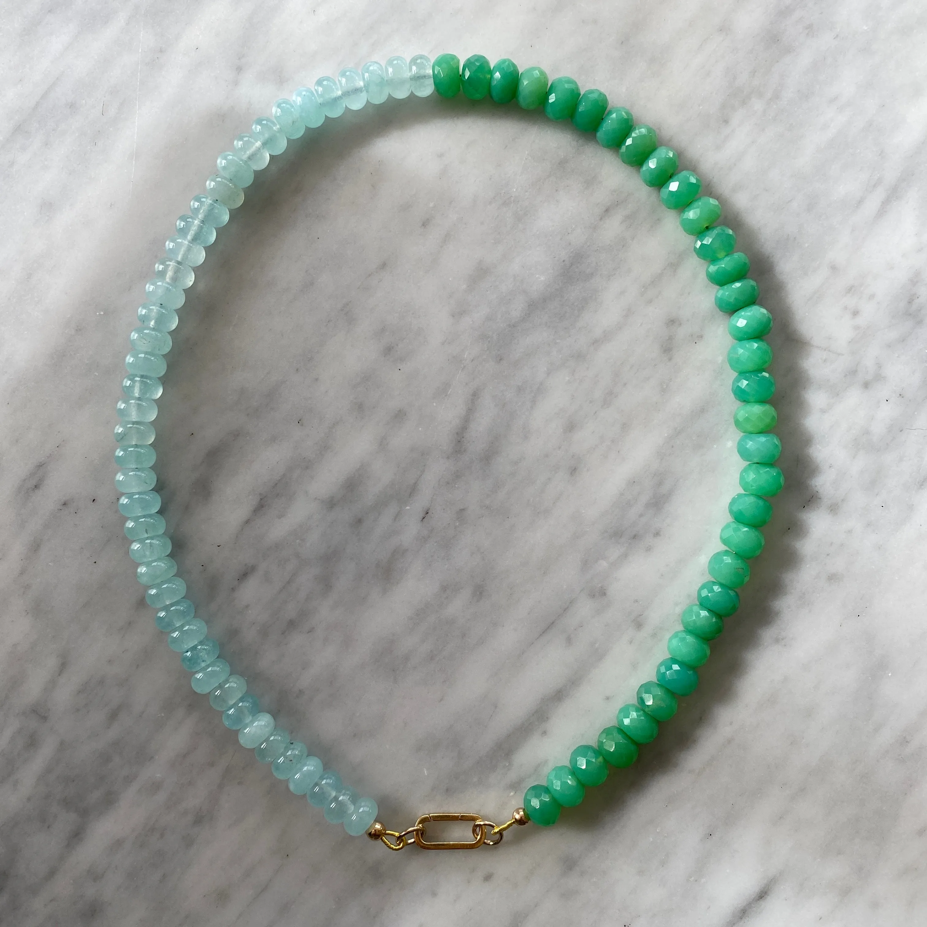 Aquamarine and Chryso Chalcedony Necklace - 50/50 sold by HART