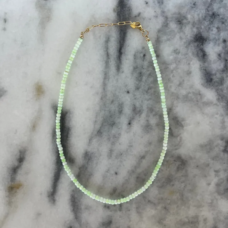 Teeny Shaded Lime Opal Gemstone Necklace sold by HART