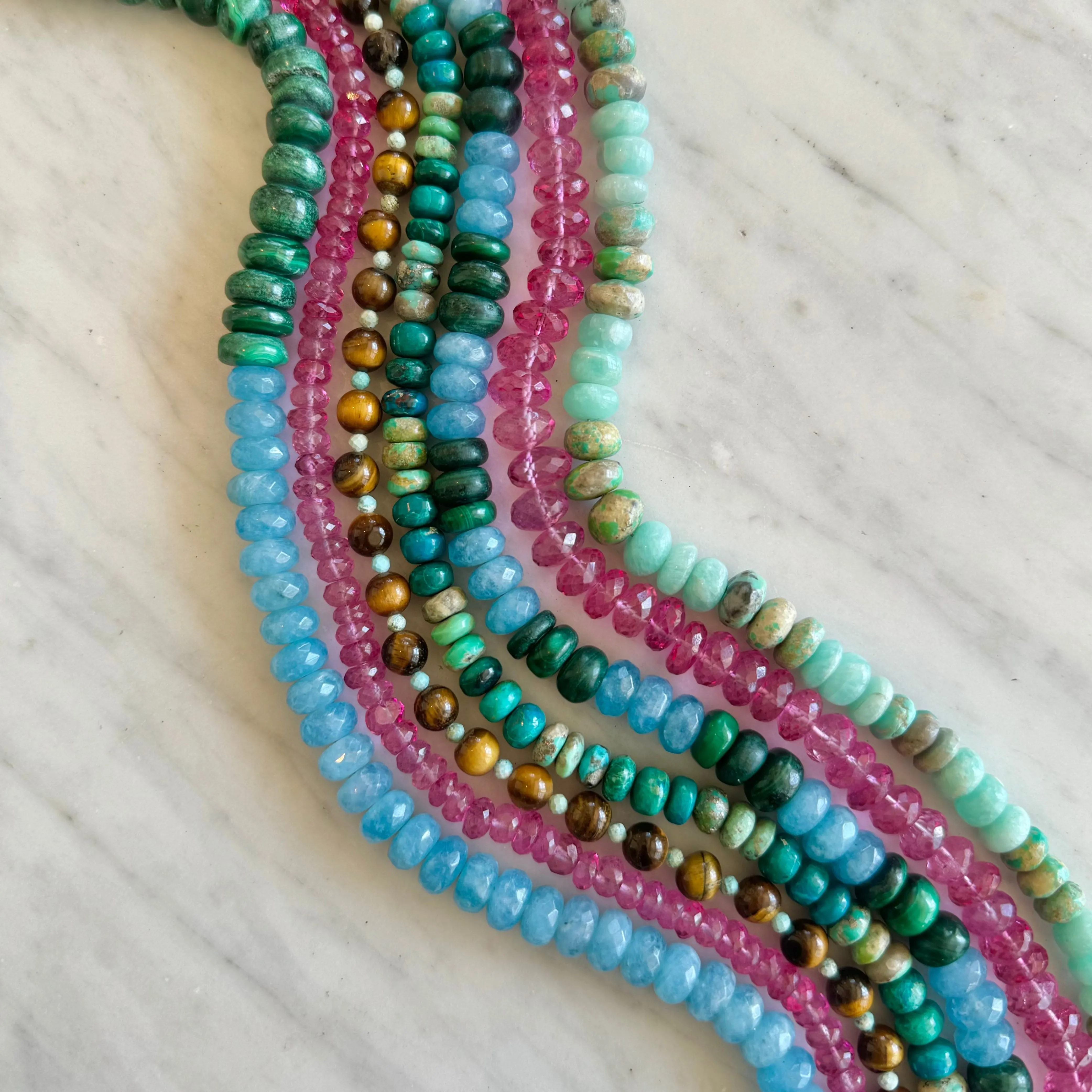 50/50 Malachite & Aquamarine Gemstone Necklace sold by HART product image thumbnail 3