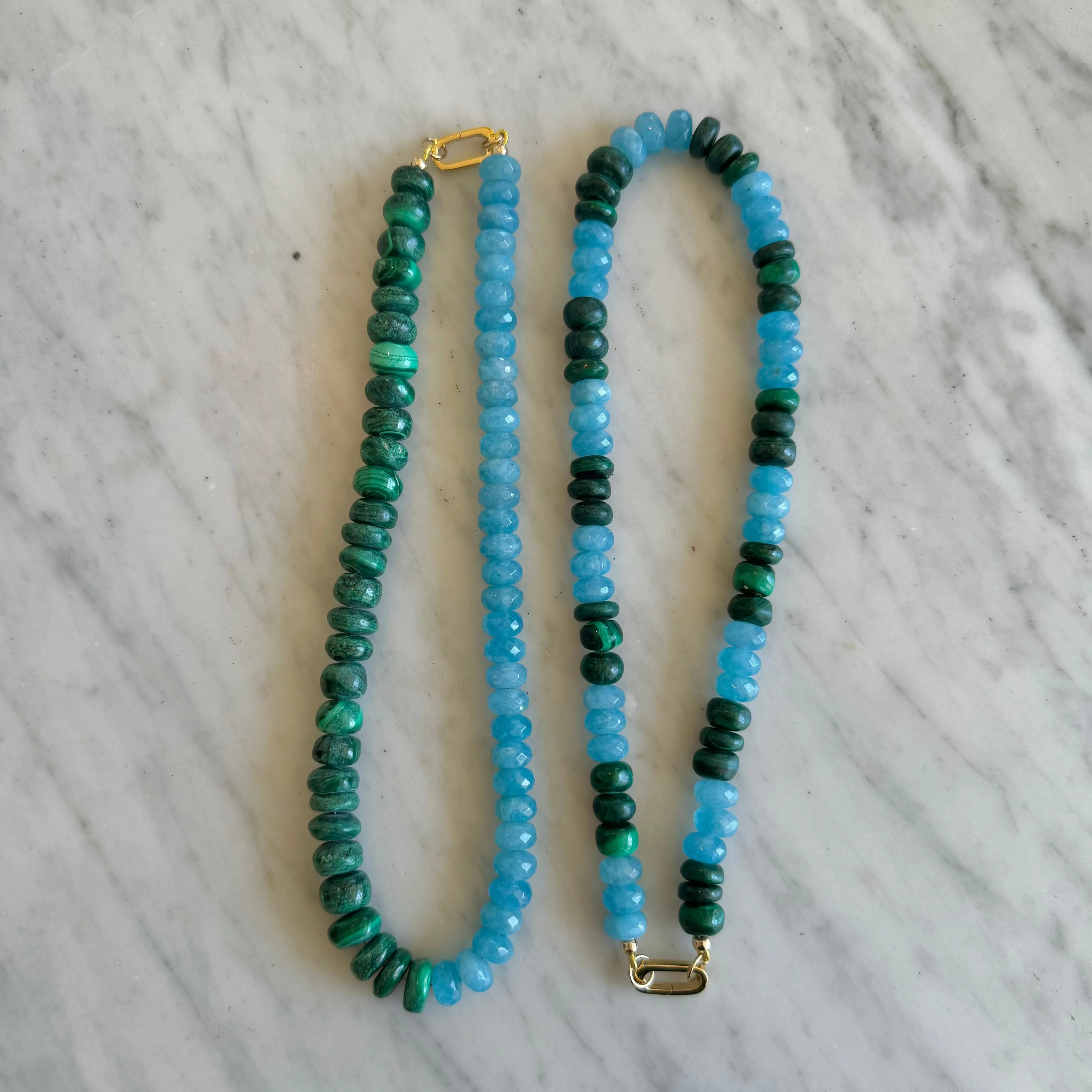 50/50 Malachite & Aquamarine Gemstone Necklace sold by HART product image thumbnail 2