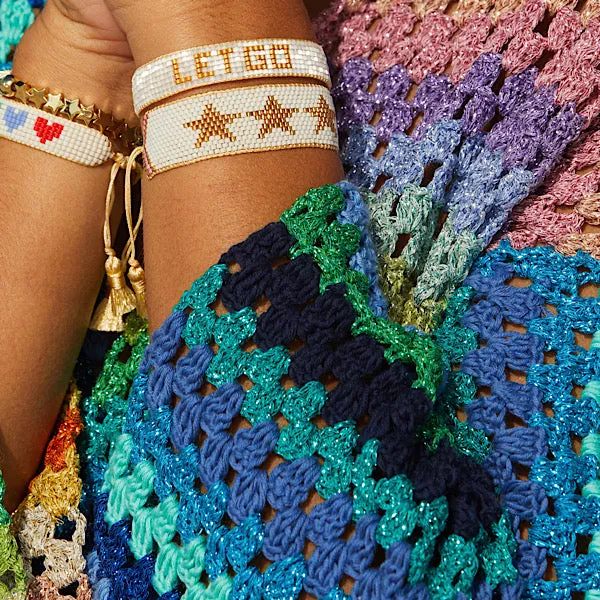 White with Gold Stars Beaded Bracelet sold by HART product image thumbnail 5