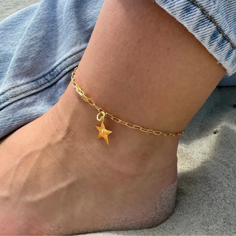 Lucky Star with Evil Eye Anklet sold by HART product image thumbnail 2