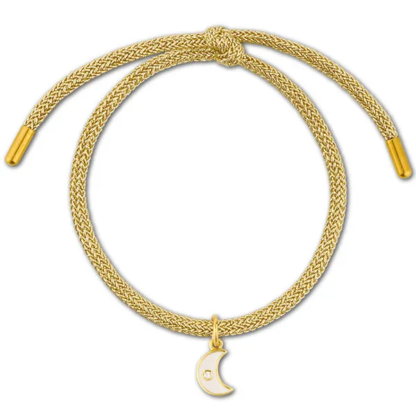Gold Lurex Bracelet with Mini Enamel Moon Charm sold by HART product image thumbnail 3