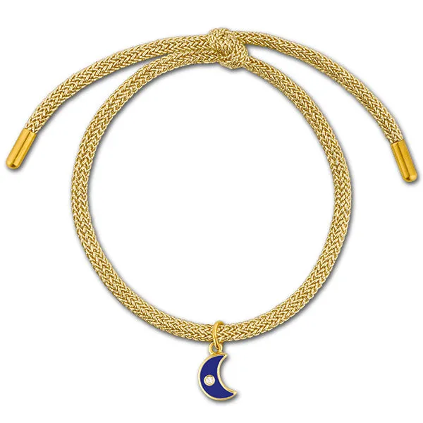 Gold Lurex Bracelet with Mini Enamel Moon Charm sold by HART product image thumbnail 2