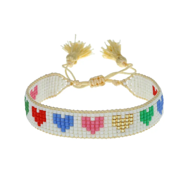 Rainbow Hearts Beaded Bracelet sold by HART