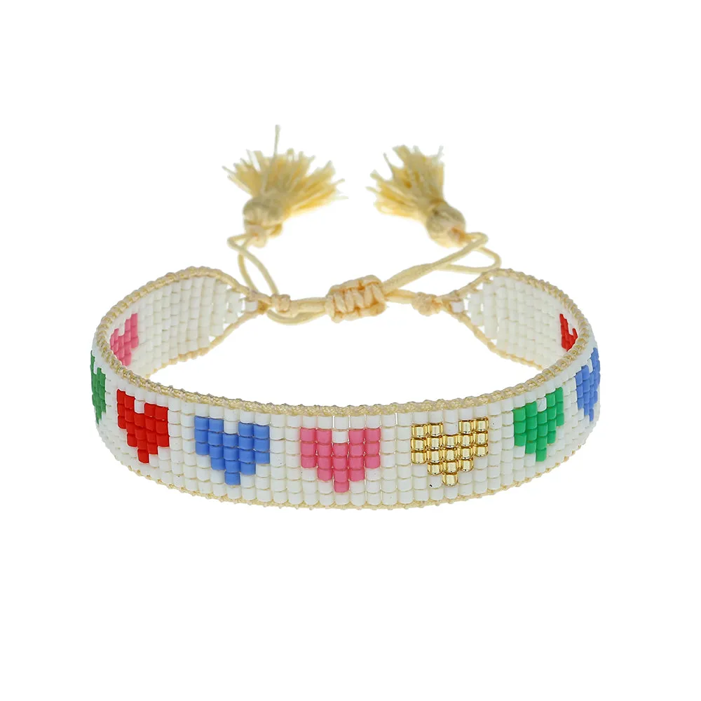 Rainbow Hearts Beaded Bracelet sold by HART