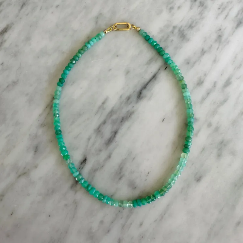 Teeny Green Chrysoprase﻿ Gemstone Necklace sold by HART