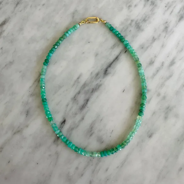 Teeny Green Chrysoprase Gemstone Necklace sold by HART
