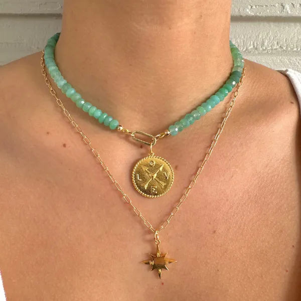 Teeny Green Chrysoprase Gemstone Necklace sold by HART product image thumbnail 4