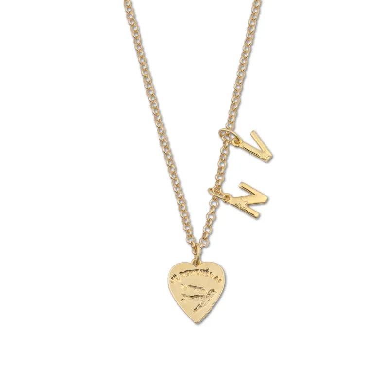 Personalized Memorial Heart + Initials Necklace sold by HART