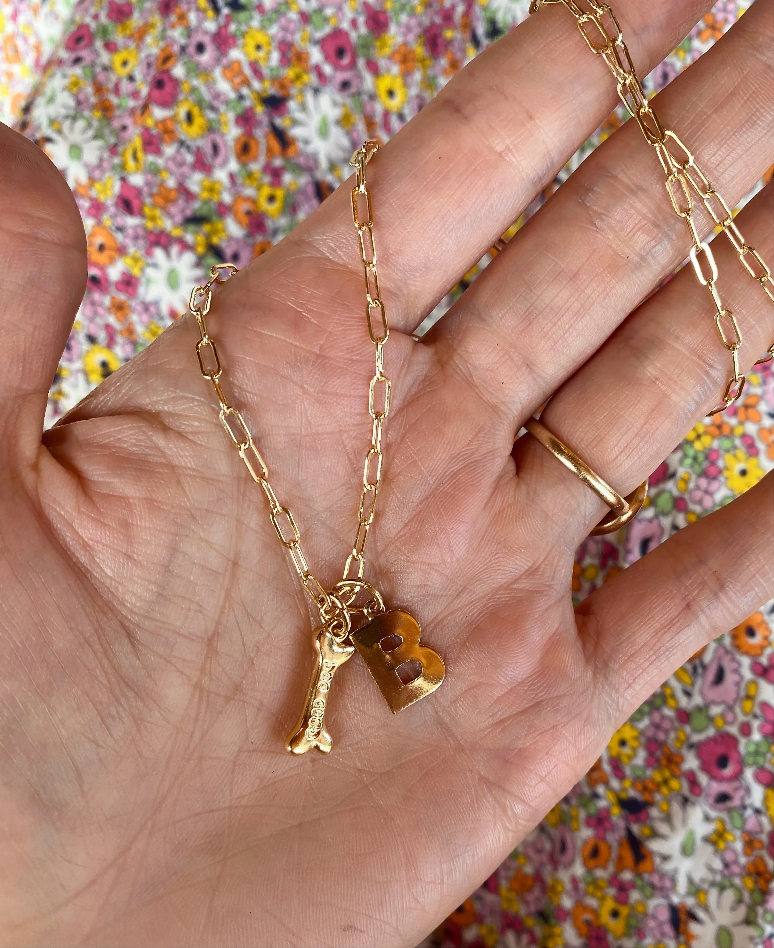 Dog Bone + Initial Necklace sold by HART product image thumbnail 4