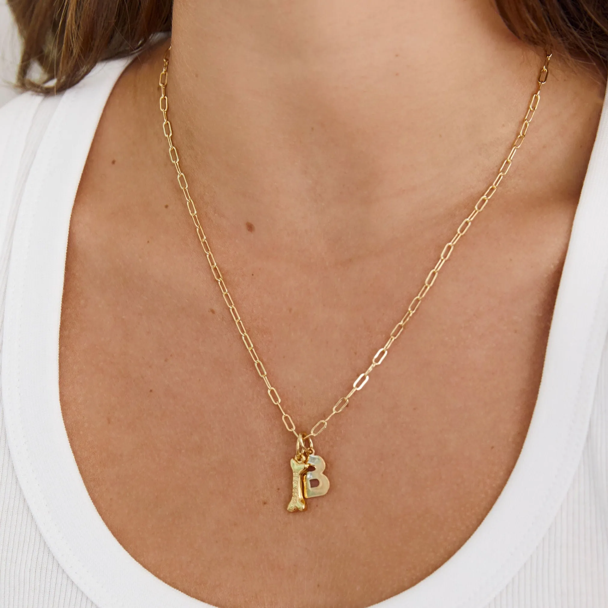 Dog Bone + Initial Necklace sold by HART product image thumbnail 2