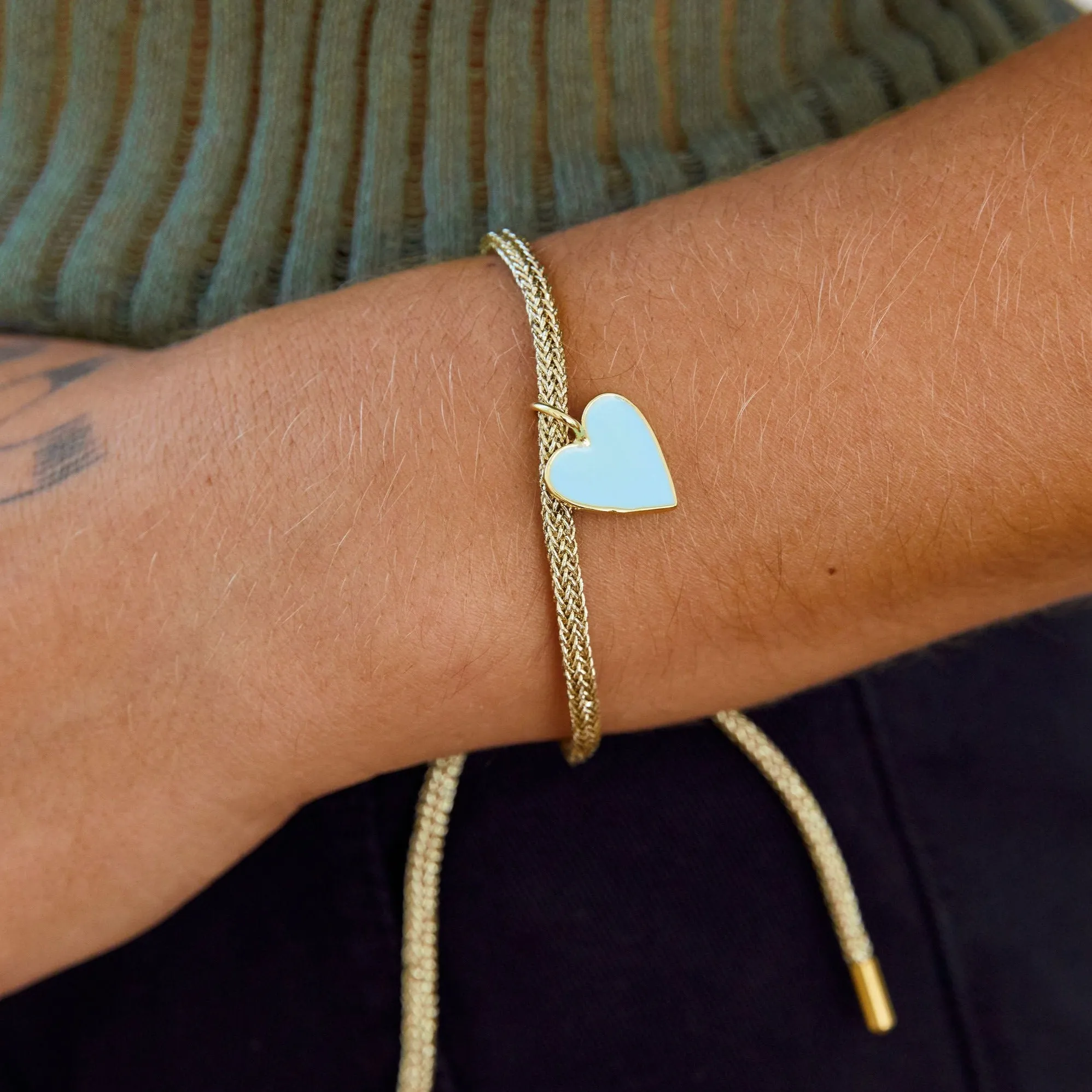 Gold Lurex Bracelet with Small Enamel Heart sold by HART product image thumbnail 5