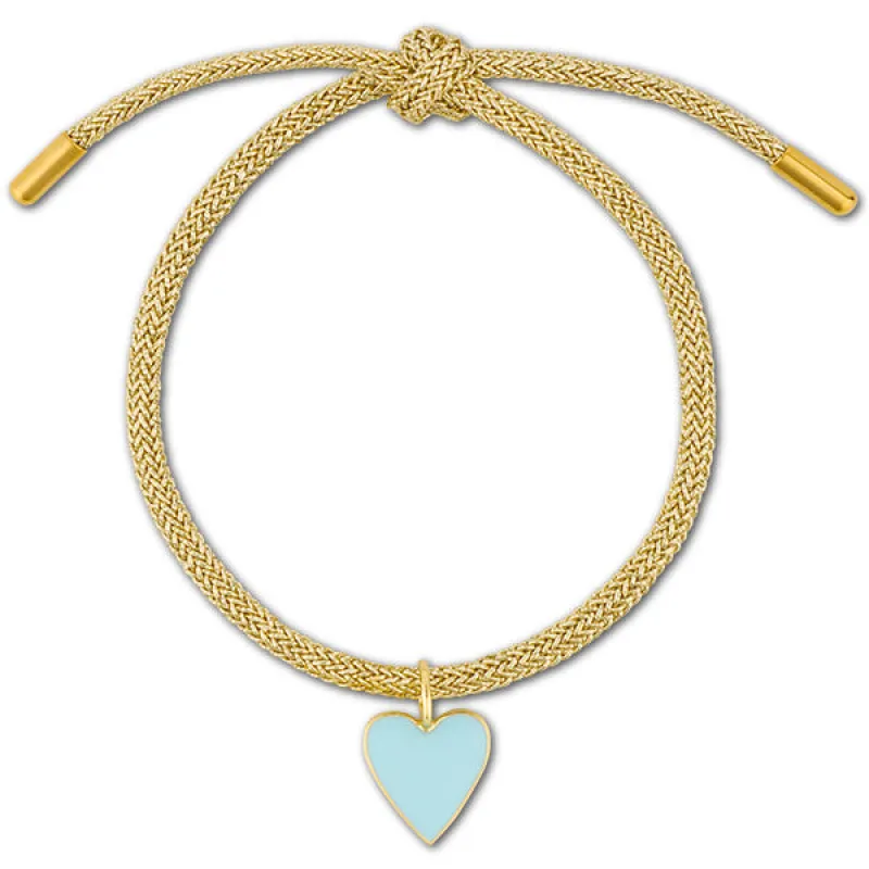 Gold Lurex Bracelet with Small Enamel Heart sold by HART