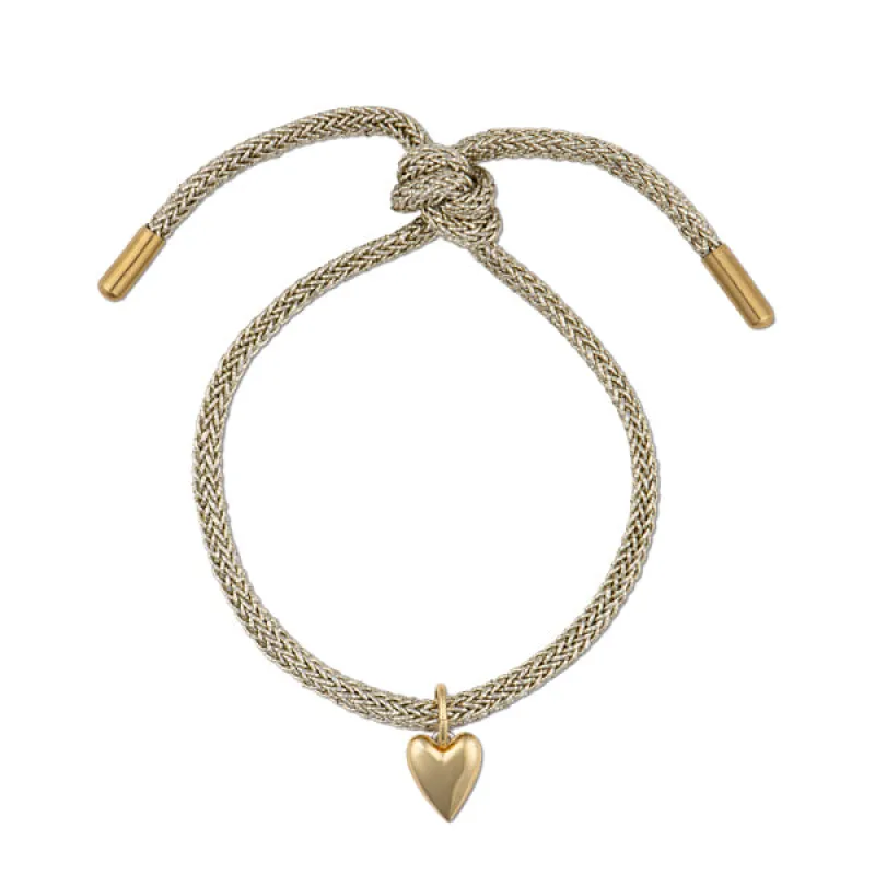 Gold Lurex Bracelet with Mini Heart sold by HART
