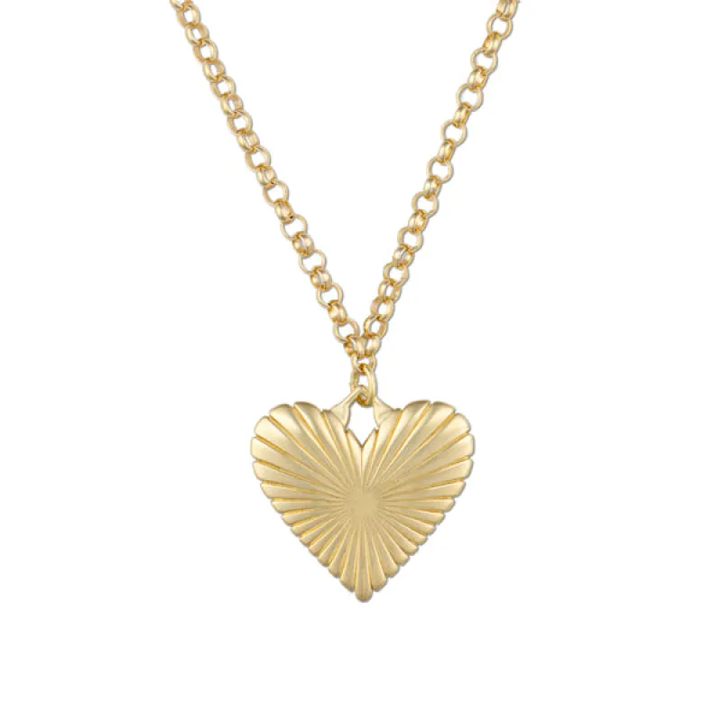 Ribbed Heart of Gold Necklace sold by HART
