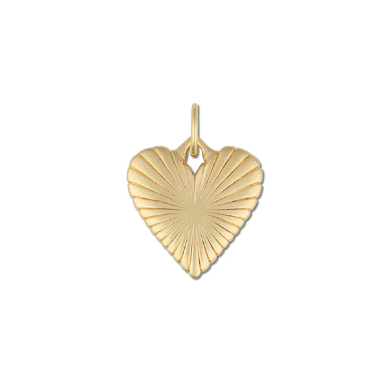 Small Ribbed Heart of Gold Charm sold by HART