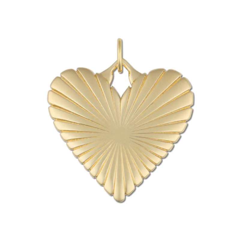 Ribbed Heart of Gold Charm sold by HART