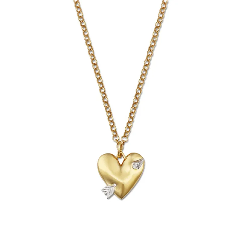 Puffy Heart with Arrow Necklace sold by HART