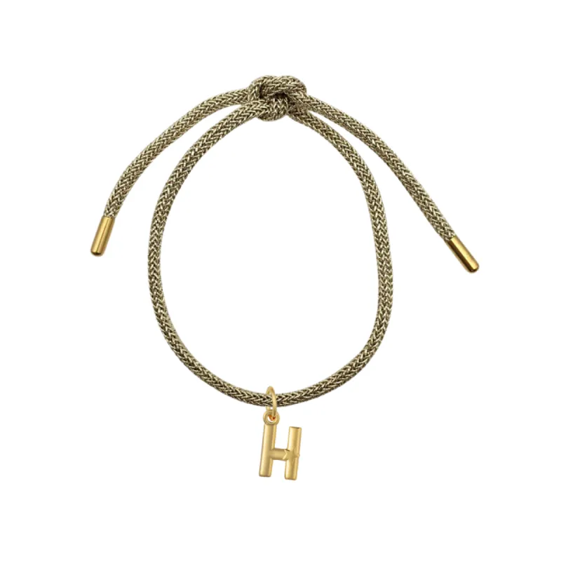 Gold Lurex Bracelet Cord with Flat Letter sold by HART