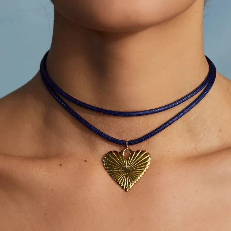 Exclusive GAP Denim Ribbed Heart of Gold Necklace sold by HART product image thumbnail 2