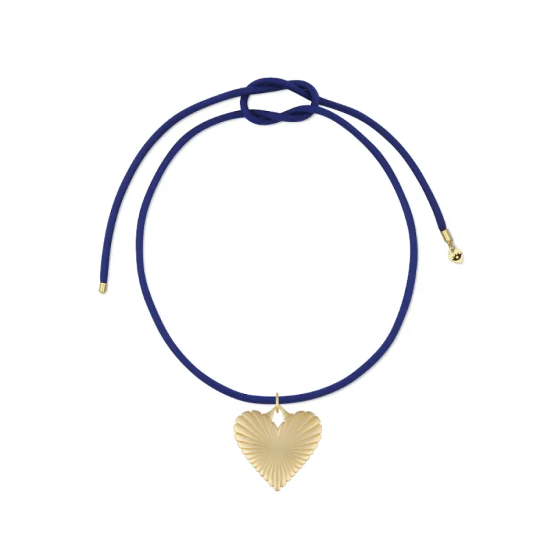 Exclusive GAP Denim Ribbed Heart of Gold Necklace sold by HART