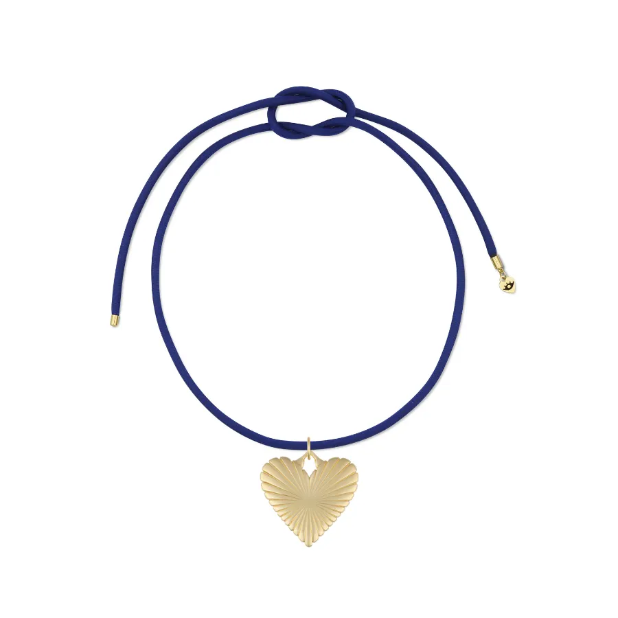 Exclusive GAP Denim Ribbed Heart of Gold Necklace sold by HART