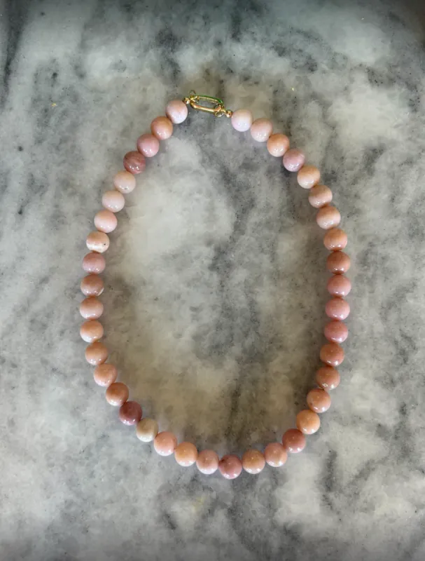 Large Pink Opal Gemstone Necklace sold by HART