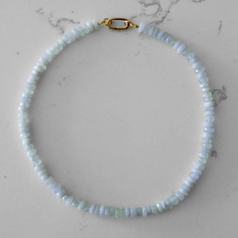 Lavender Lace Agate Gemstone Necklace sold by HART
