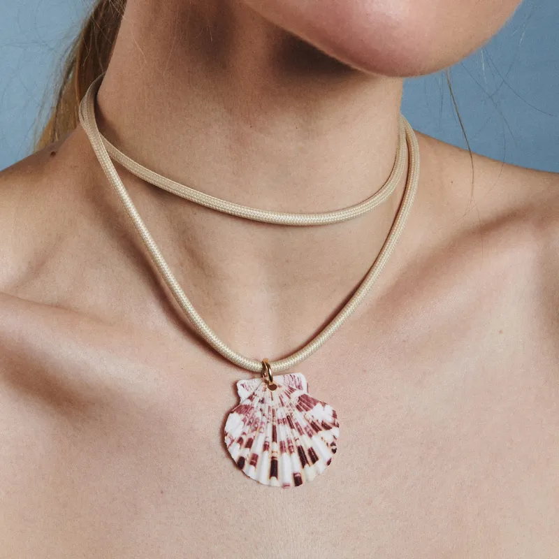 Striped Scallop Shell Cord Necklace sold by HART product image thumbnail 2