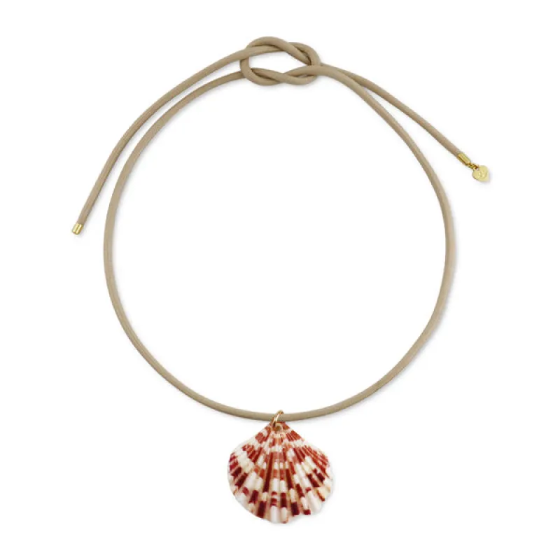 Striped Scallop Shell Cord Necklace sold by HART