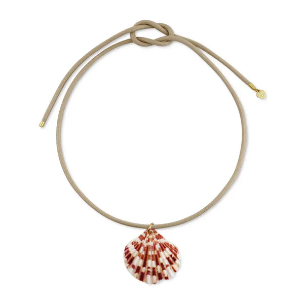 Striped Scallop Shell Cord Necklace sold by HART