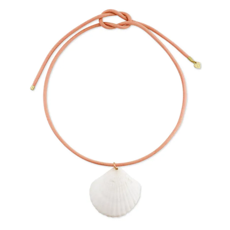 White Scallop Shell Cord Necklace sold by HART