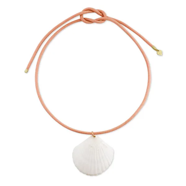 White Scallop Shell Cord Necklace sold by HART