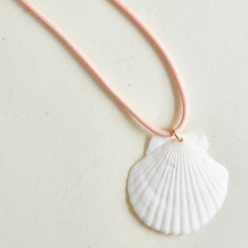 White Scallop Shell Cord Necklace sold by HART product image thumbnail 3