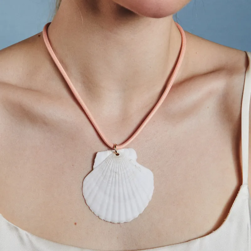 White Scallop Shell Cord Necklace sold by HART product image thumbnail 2